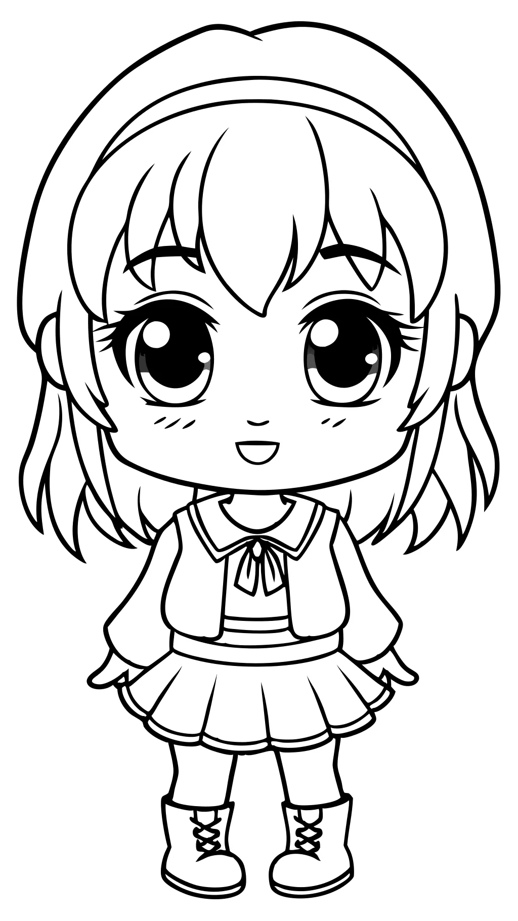 coloriage imprimable anime fille coloriage chibi